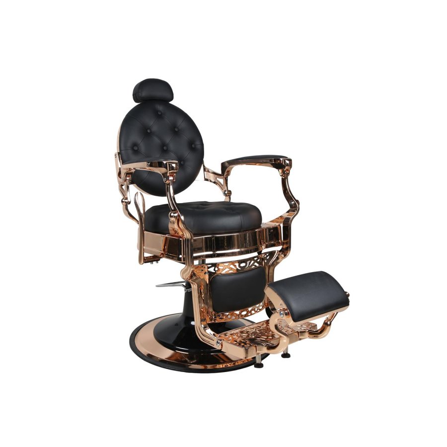 Barberstuhl THE CHESTER Rosegold/Schwarz box