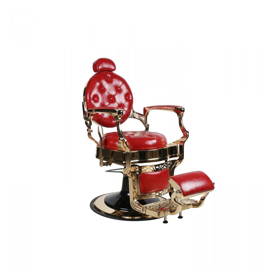 Barber Chair - THE CHESTER - Gold - Red