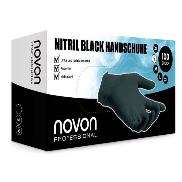 Novon Professional Handschuhe Black Nitril L puderfrei