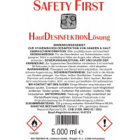 Safety First Haut Desinfektion Lösung 1000ml - antibakteriell Hygiene