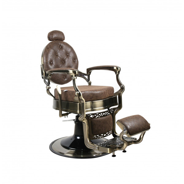 Barber Chair - OVEREST - Vintage Light Brown - Gold