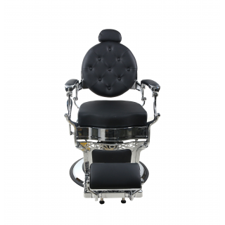 Barber Chair - OVEREST - Black - Chrome