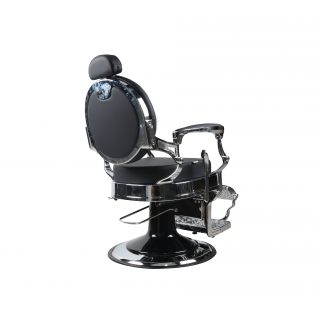 Barber Chair - OVEREST - Black - Chrome