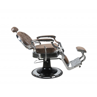Barber Chair - OVEREST - Vintage Light Brown - Chrome