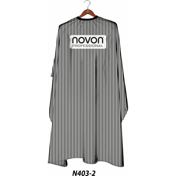 Novon Professional Hairdresser Cape/ Umhang - weiß - schwarz gestreift