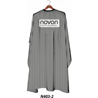Novon Professional Hairdresser Cape/ Umhang - weiß - schwarz gestreift