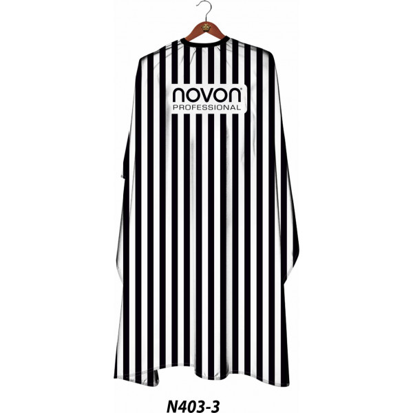Novon Professional Hairdresser Cape/ Umhang - weiß - schwarz gestreift