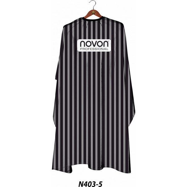 Novon Professional Hairdresser Cape/ Umhang - schwarz - weiß gestreift