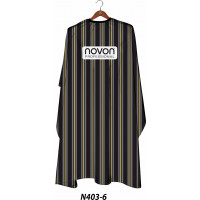 Novon Professional Hairdresser Cape/ Umhang - schwarz - grau - gelb gestreift
