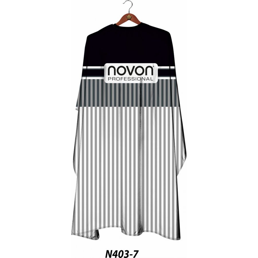 Novon Hairdresser Cape / Umhang - schwarz - weiß - gra