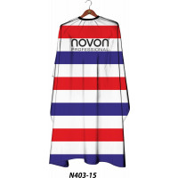 Novon Professional Hairdresser Cape/ Umhang - weiß - blau - rot gestreift