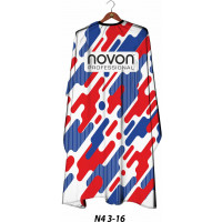 Novon Professional Hairdresser Cape/ Umhang - weiß - blau - rot
