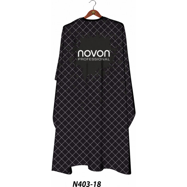 Novon Professional Hairdresser Cape/ Umhang - schwarz mit Karomuster