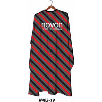 Novon Professional Hairdresser Cape/ Umhang - schwarz - rot - grau gestreift