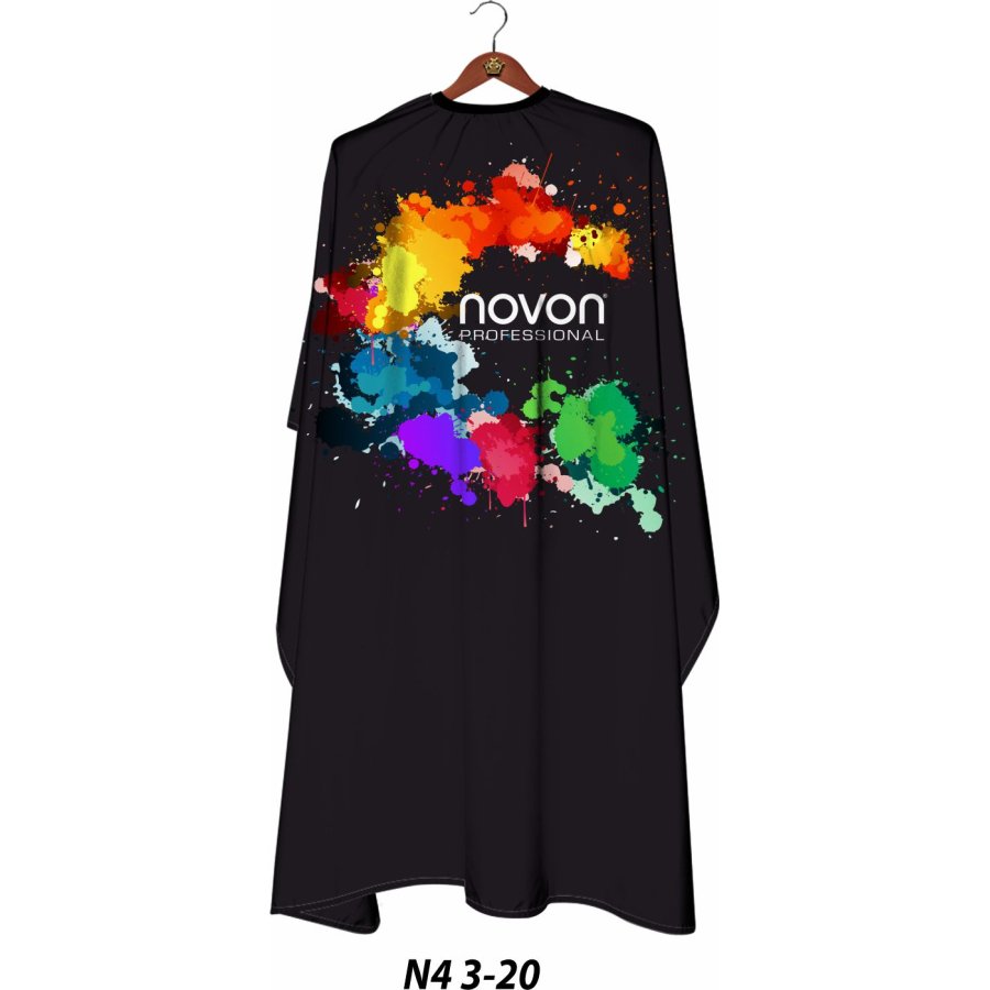 Novon Friseurumhang Schwarz mit Farbklec box