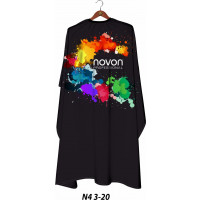Novon Professional Hairdresser Cape/ Umhang - schwarz mit Farbklecks