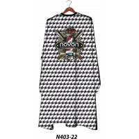Novon Professional Hairdresser Cape/ Umhang - schwarz - weiß mit Barberlogo
