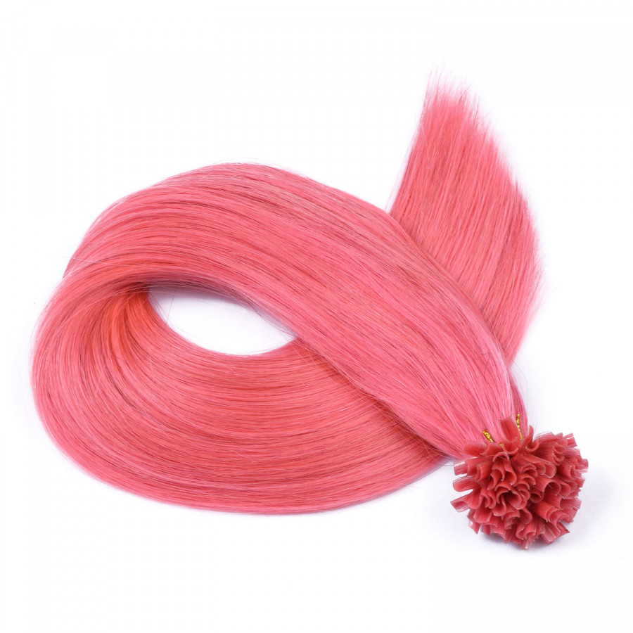 25 x Keratin Bonding Hair Extensions - Pink - 120% Echthaar 