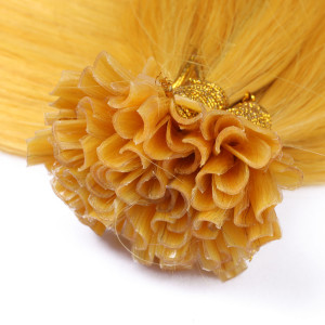 25 x Keratin Bonding Hair Extensions - Yellow - 100% Echthaar - NOVON EXTENTIONS