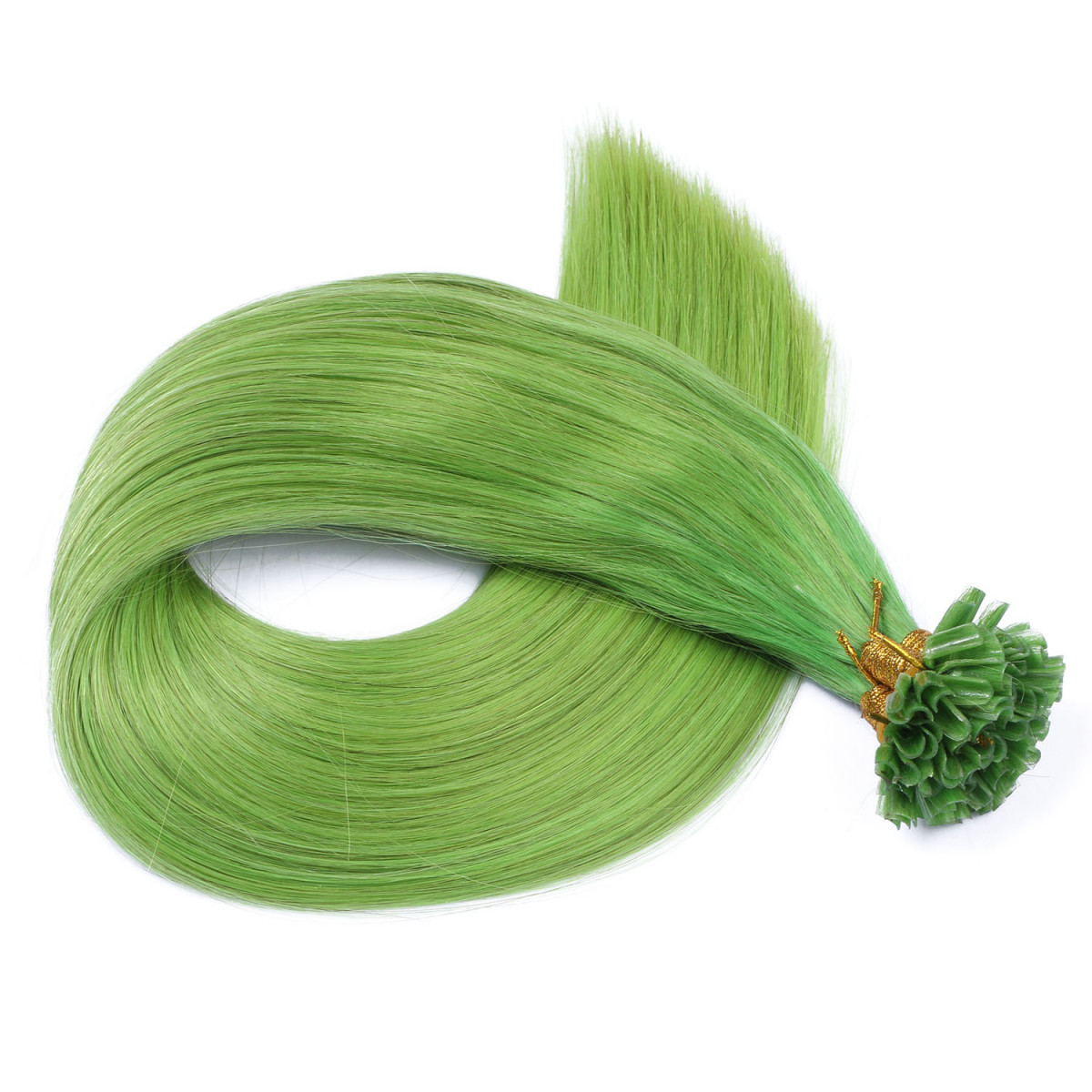 25 x Keratin Bonding Hair Extensions - Grün - 100%...