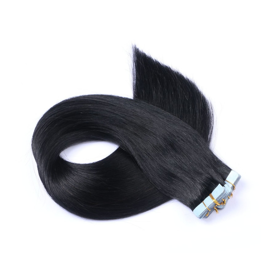 Tape-In Extensions – 1 Schwarz – 10 Strähne
