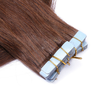 10 x Tape In - 4 Schokobraun Hair Extensions - 2,5g - NOVON EXTENTIONS 40 cm