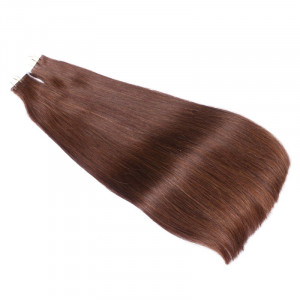 10 x Tape In - 4 Schokobraun Hair Extensions - 2,5g - NOVON EXTENTIONS 40 cm