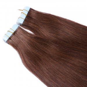 10 x Tape In - 4 Schokobraun Hair Extensions - 2,5g - NOVON EXTENTIONS 40 cm