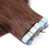 10 x Tape In - 4 Schokobraun Hair Extensions - 2,5g - NOVON EXTENTIONS 40 cm