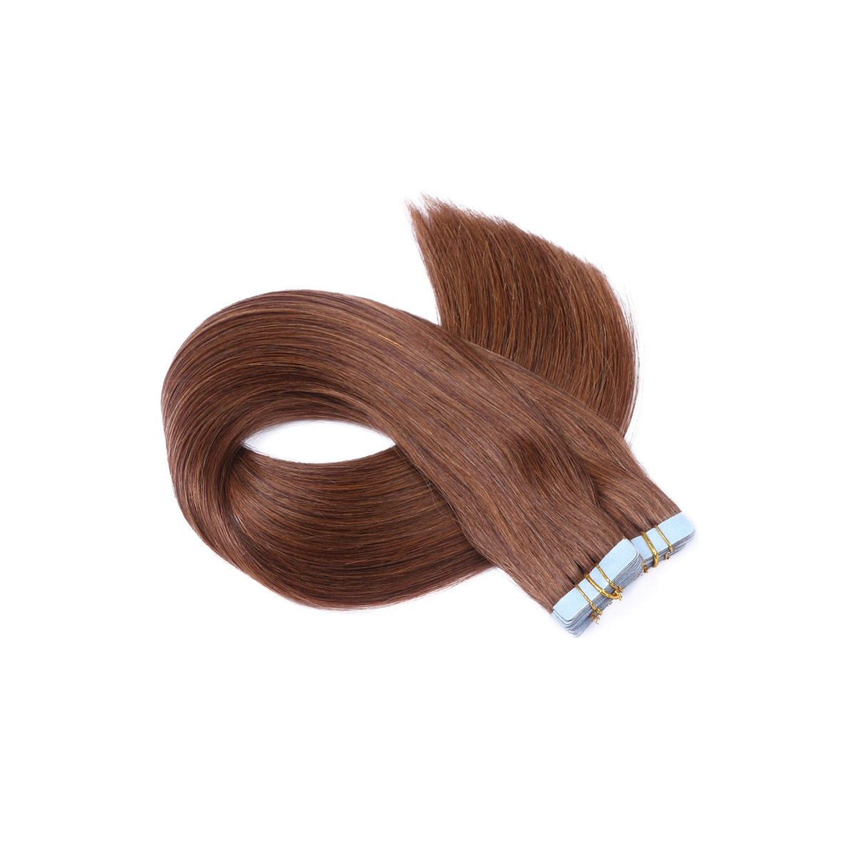 10 x Tape In - 6 Braun - Hair Extensions - 2,5g - NOVON...