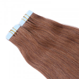 10 x Tape In - 6 Braun - Hair Extensions - 2,5g - NOVON EXTENTIONS 40 cm