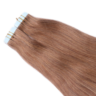 10 x Tape In - 8 Goldbraun - Hair Extensions - 2,5g - NOVON EXTENTIONS 50 cm
