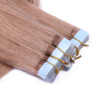10 x Tape In - 10 Leichtbraun - Hair Extensions - 2,5g - NOVON EXTENTIONS 50 cm