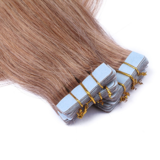 10 x Tape In - 12 Hellbraun - Hair Extensions - 2,5g - NOVON EXTENTIONS 50 cm