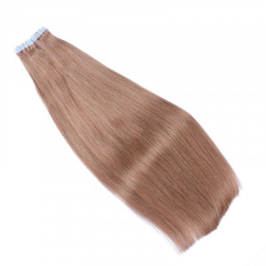 10 x Tape In - 12 Hellbraun - Hair Extensions - 2,5g - NOVON EXTENTIONS 50 cm