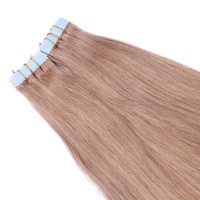 10 x Tape In - 12 Hellbraun - Hair Extensions - 2,5g - NOVON EXTENTIONS 50 cm