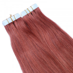 10 x Tape In - 14 Rot - Hair Extensions - 2,5g - NOVON EXTENTIONS 40 cm