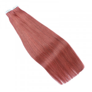 10 x Tape In - 14 Rot - Hair Extensions - 2,5g - NOVON EXTENTIONS 40 cm
