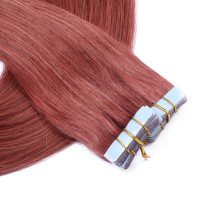10 x Tape In - 14 Rot - Hair Extensions - 2,5g - NOVON EXTENTIONS 40 cm