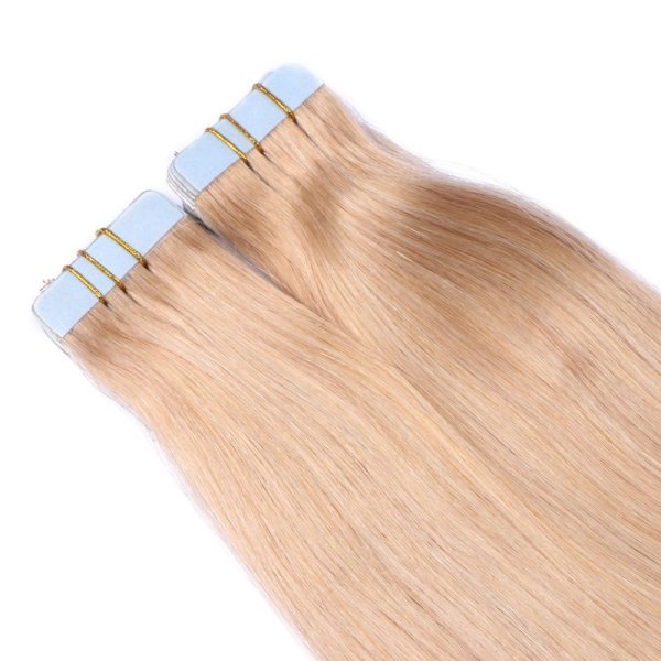 Easyouth Tape-in Haarextensions Echthaar – 24 Zoll, 50g, Farbe #8/60/18 (Aschbraun/Platinblond/Aschblond)