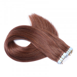 10 x Tape In - 33 Rotbraun - Hair Extensions - 2,5g - NOVON EXTENTIONS