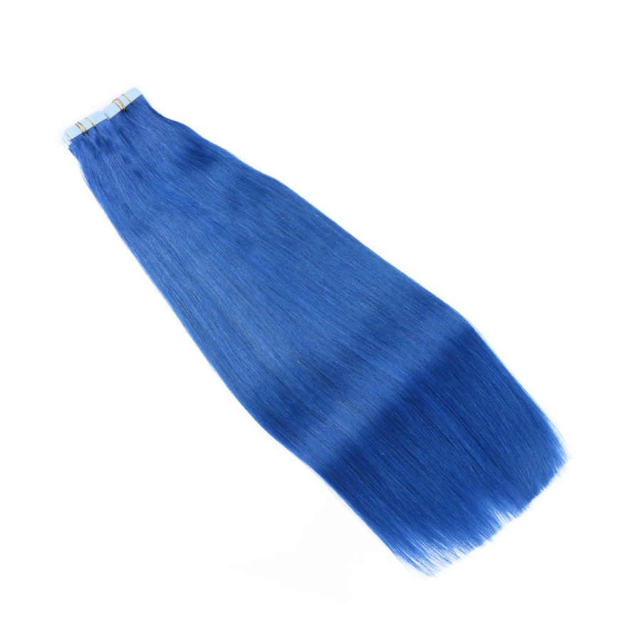 10 x Tape In Blue Hair Extensions 2,5g NOVON EXTENTIONS Fri
