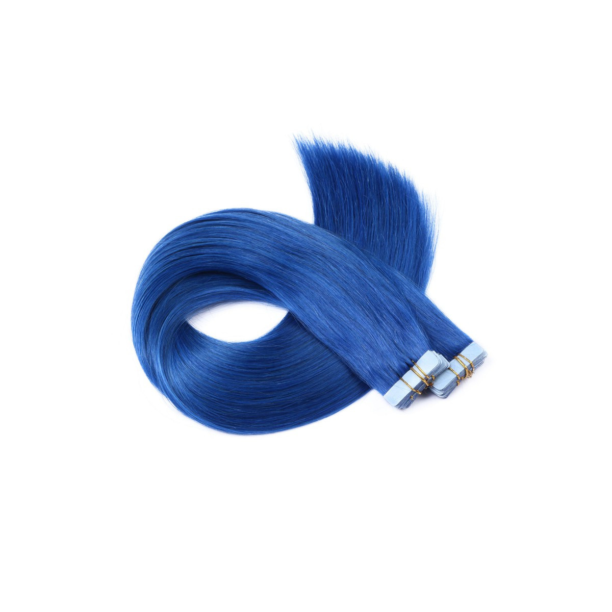10 x Tape In - Blue - Hair Extensions - 2,5g - NOVON...