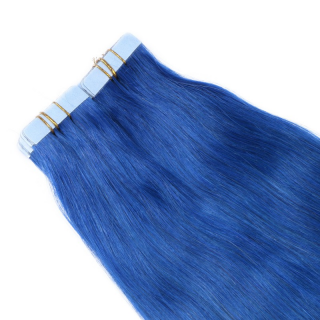 10 x Tape In - Blue - Hair Extensions - 2,5g - NOVON EXTENTIONS 40 cm