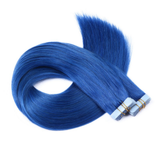 10 x Tape In - Blue - Hair Extensions - 2,5g - NOVON EXTENTIONS 60 cm
