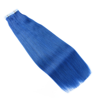10 x Tape In - Blue - Hair Extensions - 2,5g - NOVON EXTENTIONS 60 cm