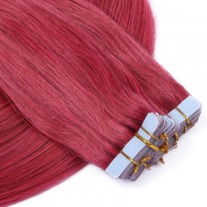 10 x Tape In - Burg - Hair Extensions - 2,5g - NOVON EXTENTIONS 40 cm