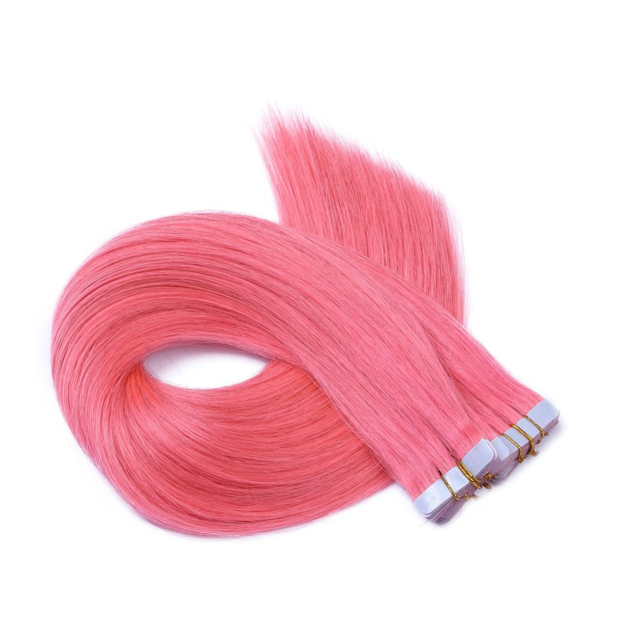 10 x Tape In - Pink - Hair Extensions - 2,5g - NOVON...