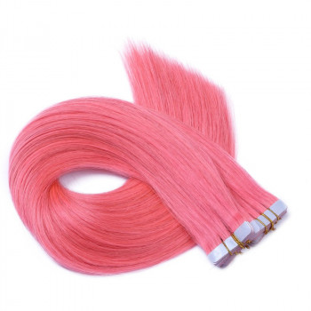 10 x Tape In - Pink - Hair Extensions - 2,5g - NOVON EXTENTIONS 60 cm