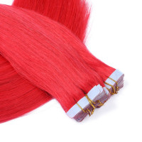 10 x Tape In - Red - Hair Extensions - 2,5g - NOVON EXTENTIONS 40 cm